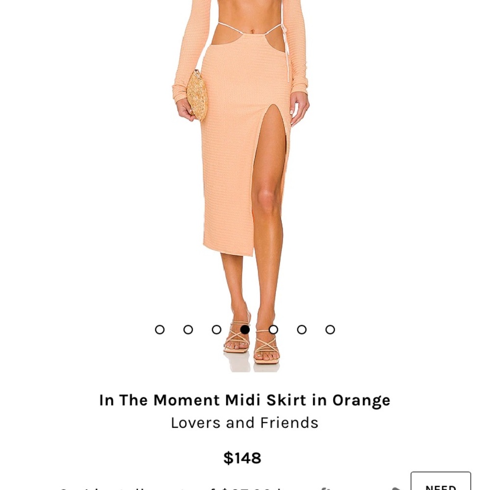 In The Moment Midi Skirt in Orange lovers and friends